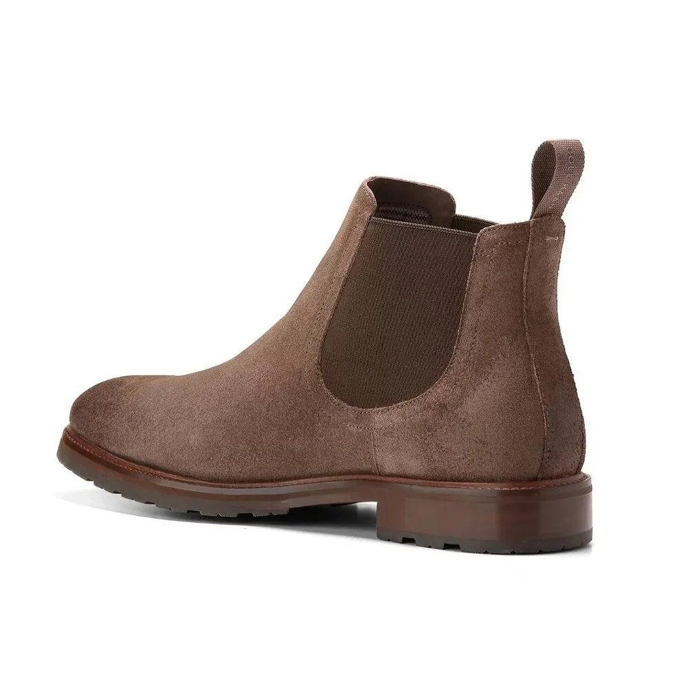 Cole Haan Men's Berkshire Chelsea Pull On Boot Burnished Toe WR Lava Suede 9.5